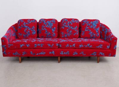 Harvey Probber Harvey Probber Sofa with Jupe by Jackie Hand Embroidered Fabric