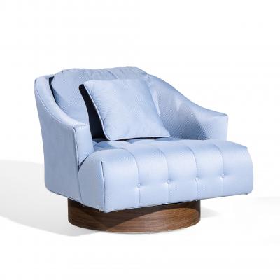 Harvey Probber Harvey Probber Style Mid Century Walnut Swivel Lounge Chairs Pair