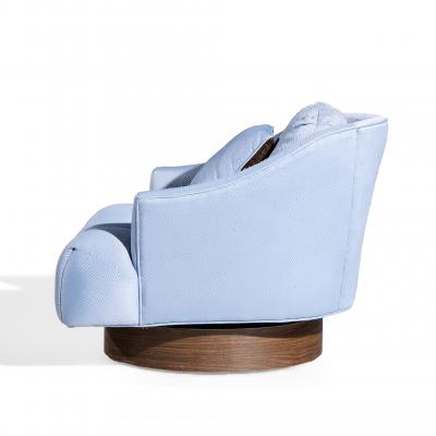 Harvey Probber Harvey Probber Style Mid Century Walnut Swivel Lounge Chairs Pair