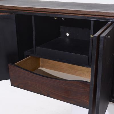 Harvey Probber Harvey Probber Style Mid Century Walnut Wall Mounted Curved Credenza