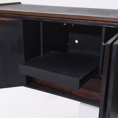 Harvey Probber Harvey Probber Style Mid Century Walnut Wall Mounted Curved Credenza