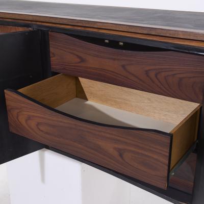 Harvey Probber Harvey Probber Style Mid Century Walnut Wall Mounted Curved Credenza