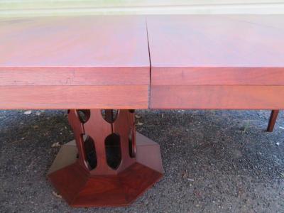 Harvey Probber Harvey Probber Style Walnut Octagon Extension Table 3 Leaves Mid Century Modern