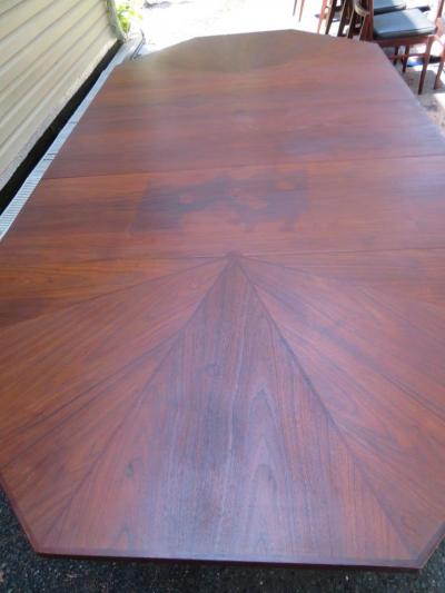 Harvey Probber Harvey Probber Style Walnut Octagon Extension Table 3 Leaves Mid Century Modern