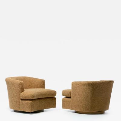 Harvey Probber Harvey Probber Swivel Lounge Chairs Upholstered in Camel Teddy Bear C 1955
