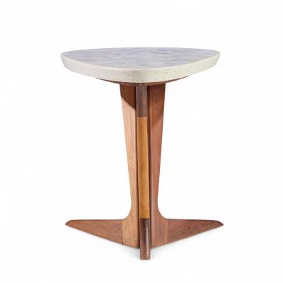 Harvey Probber Harvey Probber Walnut and Terrazzo Side End Tables Pair