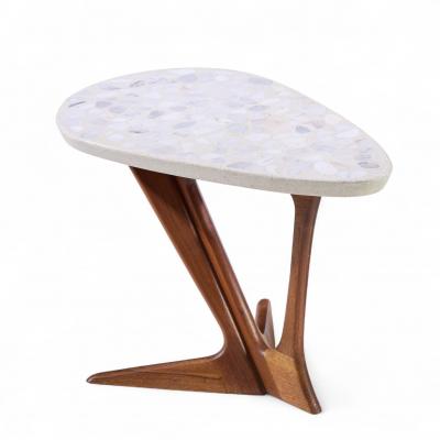 Harvey Probber Harvey Probber Walnut and Terrazzo Side End Tables Pair