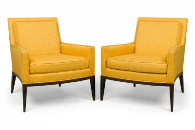 Harvey Probber Harvey ProbberBright Yellow FabricEbonized Lounge Armchairs