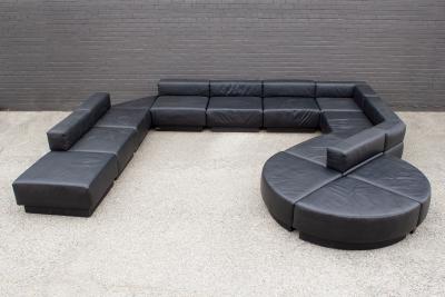 Harvey Probber Leather Sectional Cubo Sofa by Harvey Probber