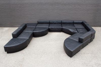 Harvey Probber Leather Sectional Cubo Sofa by Harvey Probber
