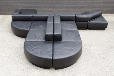 Harvey Probber Leather Sectional Cubo Sofa by Harvey Probber
