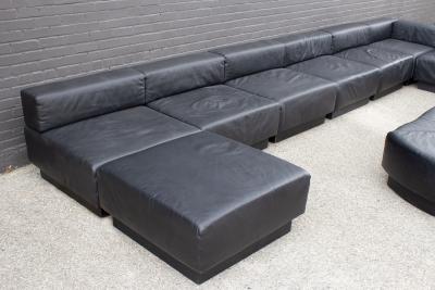 Harvey Probber Leather Sectional Cubo Sofa by Harvey Probber