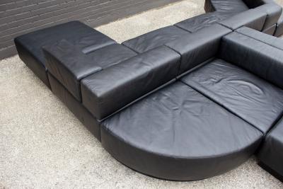 Harvey Probber Leather Sectional Cubo Sofa by Harvey Probber