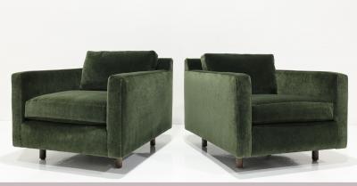 Harvey Probber Lounge Chairs Harvey Probber Style in Forest Green Mohair