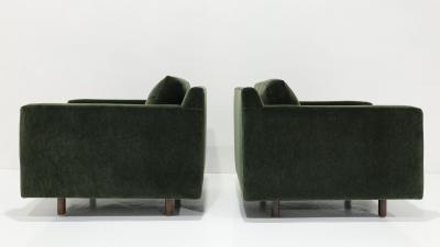 Harvey Probber Lounge Chairs Harvey Probber Style in Forest Green Mohair
