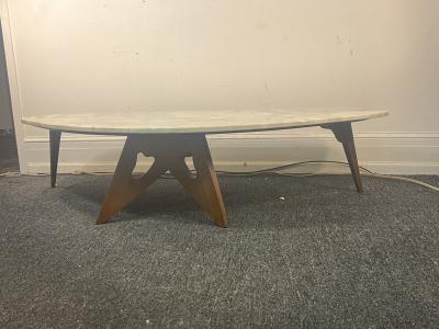 Harvey Probber MONUMENTAL MID CENTURY MARBLE BOOMERANG COFFEE TABLE