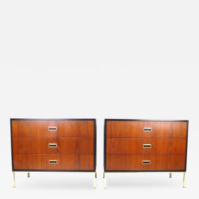 Harvey Probber Matching Pair of Three Drawer Chests by Harvey Probber