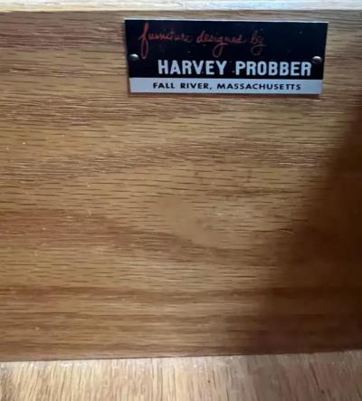Harvey Probber Mid century Modern Harvey Probber Tall Chest Bleached Mahogany and Cane