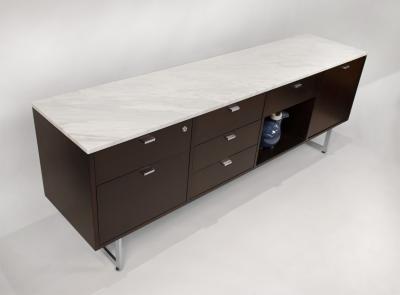 Harvey Probber Minimalist 1960s Harvey Probber Credenza with Calacatta Marble Top