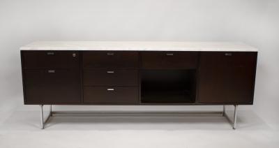 Harvey Probber Minimalist 1960s Harvey Probber Credenza with Calacatta Marble Top