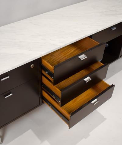Harvey Probber Minimalist 1960s Harvey Probber Credenza with Calacatta Marble Top