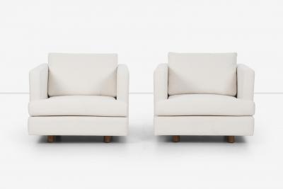 Harvey Probber Pair of Harvey Probber Lounge Chairs reupholstered with Boucle