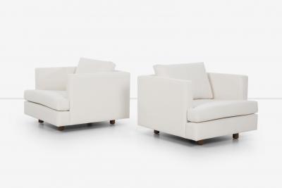 Harvey Probber Pair of Harvey Probber Lounge Chairs reupholstered with Boucle