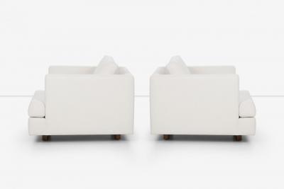 Harvey Probber Pair of Harvey Probber Lounge Chairs reupholstered with Boucle
