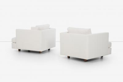 Harvey Probber Pair of Harvey Probber Lounge Chairs reupholstered with Boucle