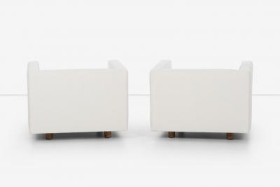 Harvey Probber Pair of Harvey Probber Lounge Chairs reupholstered with Boucle