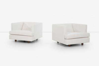 Harvey Probber Pair of Harvey Probber Lounge Chairs reupholstered with Boucle