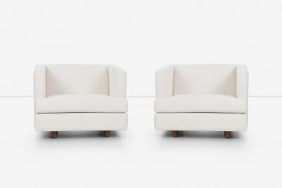 Harvey Probber Pair of Harvey Probber Lounge Chairs reupholstered with Boucle