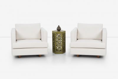 Harvey Probber Pair of Harvey Probber Lounge Chairs reupholstered with Boucle