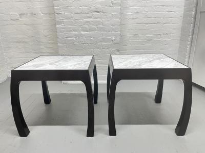Harvey Probber Pair of Harvey Probber Marble Top End Tables
