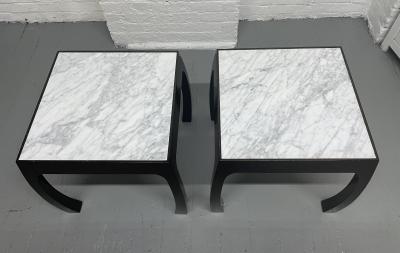 Harvey Probber Pair of Harvey Probber Marble Top End Tables
