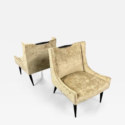 Harvey Probber Pair of Mid Century Modern Slipper Lounge Chairs Harvey Probber Style American