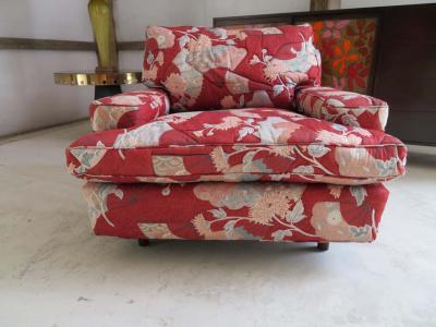 Harvey Probber Rare Pair of Harvey Probber Lounge Chairs and Ottoman Mid Century Modern