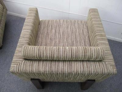 Harvey Probber Rare Pair of Signed Harvey Probber Cube Lounge Chairs Mid Century Modern