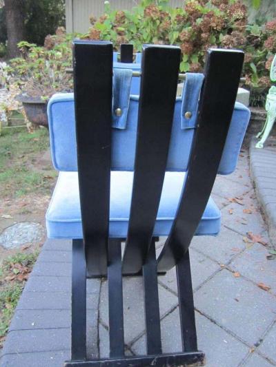 Harvey Probber Set of Six Harvey Probber Ebonized X Base Dining Chairs Mid Century Modern