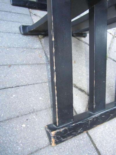 Harvey Probber Set of Six Harvey Probber Ebonized X Base Dining Chairs Mid Century Modern