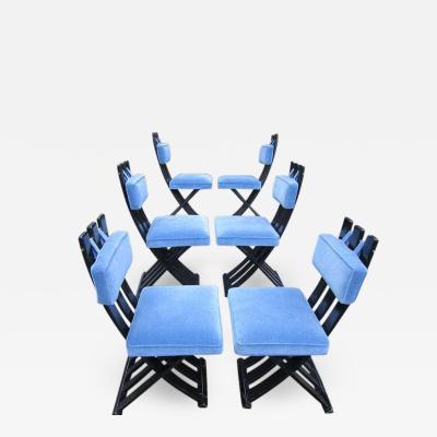 Harvey Probber Set of Six Harvey Probber Ebonized X Base Dining Chairs Mid Century Modern