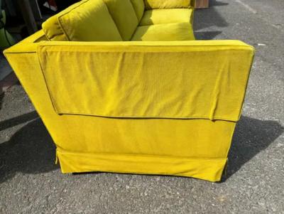 Harvey Probber Spectacular Curved Harvey Probber Even Arm Sofa Chartreus Mid century Modern