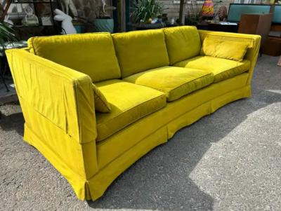 Harvey Probber Spectacular Curved Harvey Probber Even Arm Sofa Chartreus Mid century Modern