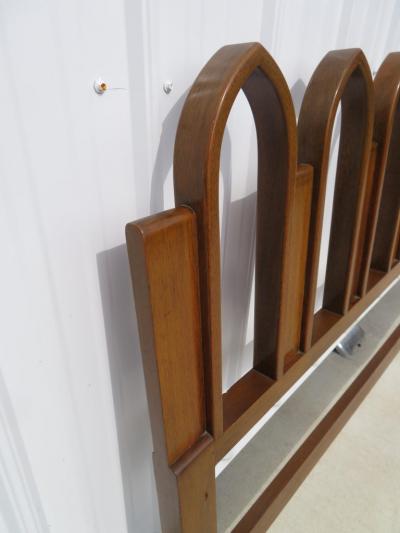 Harvey Probber Stunning Cathedral Style Walnut Kingsize Headboard Mid Century Modern