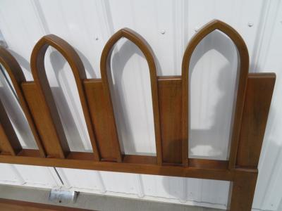 Harvey Probber Stunning Cathedral Style Walnut Kingsize Headboard Mid Century Modern