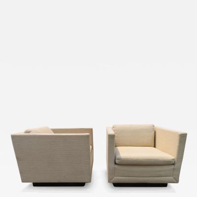 Harvey Probber Stunning Pair Harvey Probber Cube Lounge Chairs Mid Century Modern