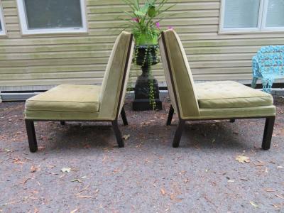 Harvey Probber Stunning Pair of Harvey Probber Chunky Leg Slipper Chair Mid Century Modern