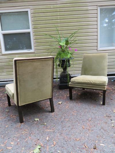 Harvey Probber Stunning Pair of Harvey Probber Chunky Leg Slipper Chair Mid Century Modern