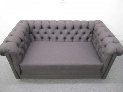 Harvey Probber Stylish Pair of Probber Style Chesterfield Loveseat Sofas Mid Century Modern