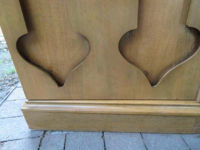 Harvey Probber Stylish Slim Harvey Probber Style Midcentury Trefoil Design Console Cabinet